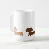 Dachshund Mok Earthy Brown Colors (Voorkant links)