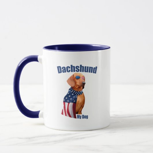 Dachshund Mok – Grappige Patriottische Hond Liefhe (Links)