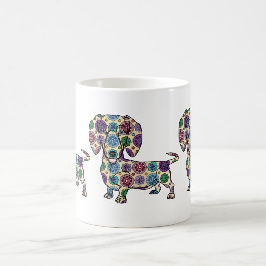 Dachshund - Mok met gekleurde koffie (Center)