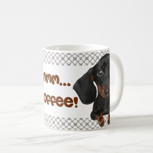 Dachshund-Mok | Mmm.. Koffie! Koffiemok (Voorkant rechts)