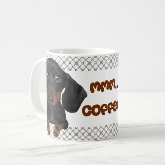 Dachshund-Mok | Mmm.. Koffie! Koffiemok (Voorkant links)