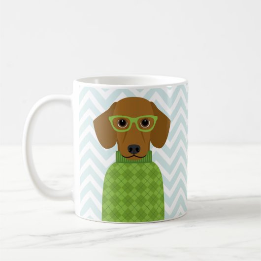 Dachshund-Mokken Koffiemok (Links)