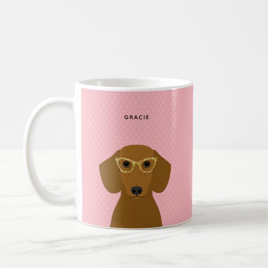 Dachshund-Mokken Koffiemok (Links)