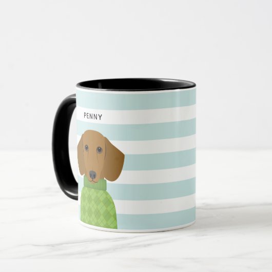 Dachshund-Mokken Mok (Voorkant links)