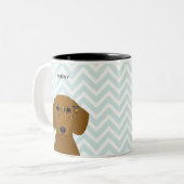 Dachshund-Mokken Tweekleurige Koffiemok (Voorkant links)