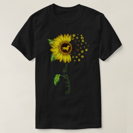 Dachshund Mom Sunflower Dachshund Lover Gifts Dog  T-shirt (Design voorkant)