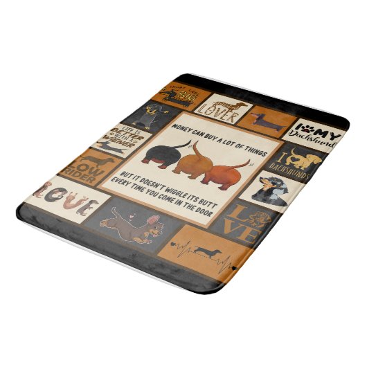 Dachshund Money kan veel dingen kopen in Dachshund Badmat (Gekanteld)