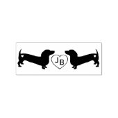 Dachshund monogram hart rubberstempel (Gestempeld)