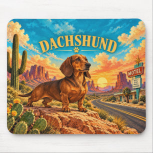 Dachshund, Monument Valley Vintage Waterverf Muismat