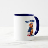 Dachshund Mug – Funny Patriotic Dog Lover Mok (Voorkant rechts)