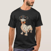 Dachshund Mummy Mummy Halloween T-shirt (Voorkant)