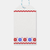 Dachshund Mustache Kerst Cartoon Cadeaulabel (Achterkant)