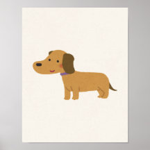 Dachshund muurkunst voor de kinderkamer