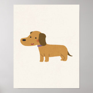Dachshund muurkunst voor de kinderkamer poster