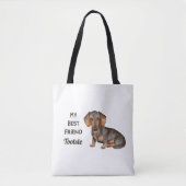 Dachshund My Best Friend Custom Name Canvas tas (Voorkant)