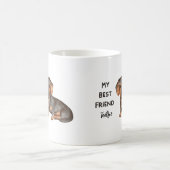 Dachshund My Best Friend Custom Name Coffee Mok (Center)