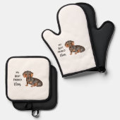 Dachshund My Best Friend Custom Pet Name Ovenwant & Pannenlap Set (Voorkant / Achterkant)