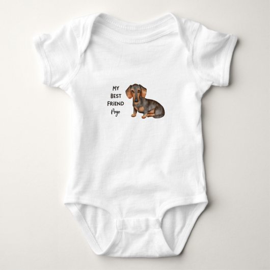 Dachshund My Best Friend Custom Pet Name Romper (Voorkant)