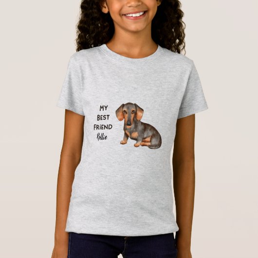 Dachshund My Best Friend Custom Pet Name T-Shirt (Voorkant)