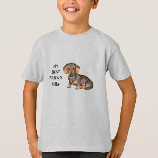 Dachshund My Best Friend Custom Pet Name T-Shirt (Voorkant)