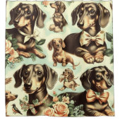  Dachshund Naadloos schilderen Douchegordijn (Voorkant)