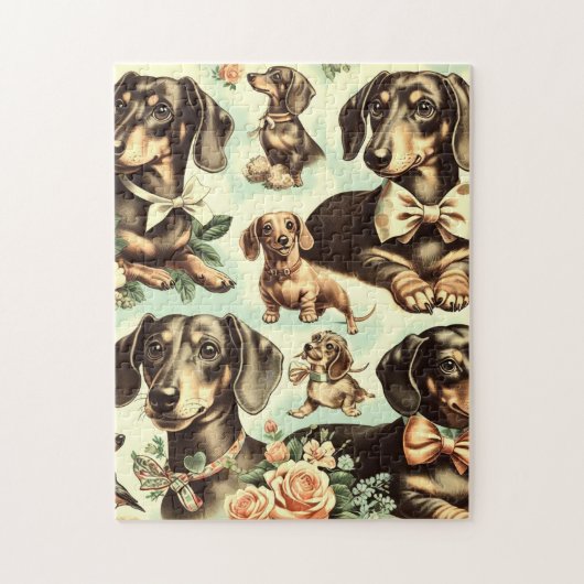  Dachshund Naadloos schilderen Legpuzzel (Verticaal)