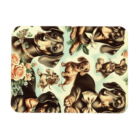  Dachshund Naadloos schilderen Magneet (Horizontaal)