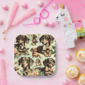  Dachshund Naadloos schilderen Papieren Bordje (Feest)