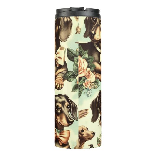  Dachshund Naadloos schilderen Thermosbeker (Achterkant)