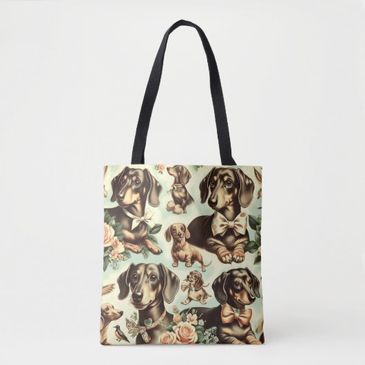  Dachshund Naadloos schilderen Tote Bag (Voorkant)
