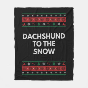Dachshund naar het Sneeuwkerstfeest Hondenliefhebb Fleece Deken