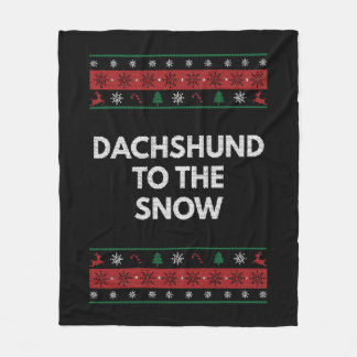 Dachshund naar het Sneeuwkerstfeest Hondenliefhebb Fleece Deken