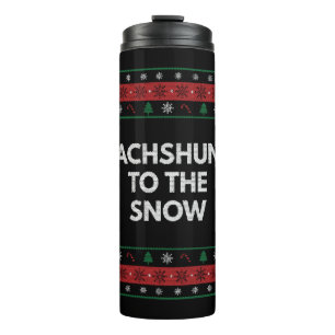 Dachshund naar het Sneeuwkerstfeest Hondenliefhebb Thermosbeker