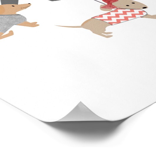 Dachshund Nursery Wall Art Poster (Hoek)