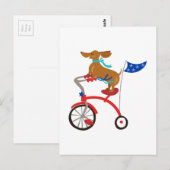 Dachshund On Bike Briefkaart (Voorkant / Achterkant)