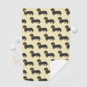 Dachshund ontwerp elke kleur achtergrond golfhanddoek (Insitu)