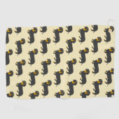 Dachshund ontwerp elke kleur achtergrond golfhanddoek (Horizontaal)