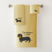 Dachshund ontwerp gepersonaliseerd bad handdoek (Insitu)