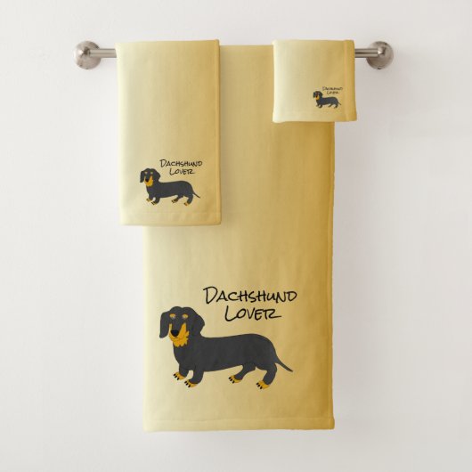 Dachshund ontwerp gepersonaliseerd bad handdoek (Insitu)