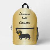 Dachshund ontwerp gepersonaliseerd bedrukte rugzak (Voorkant)