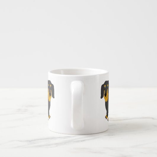 Dachshund ontwerp gepersonaliseerd espresso kop (Achterkant)