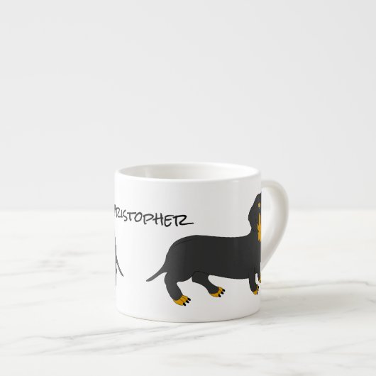 Dachshund ontwerp gepersonaliseerd espresso kop (Voorkant rechts)