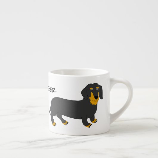 Dachshund ontwerp gepersonaliseerd espresso kop (Rechts)