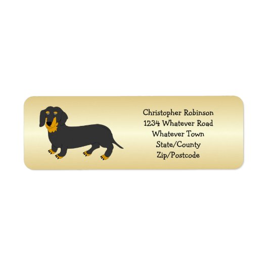 Dachshund ontwerp gepersonaliseerd etiket (Voorkant)