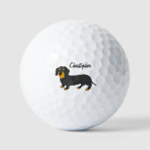 Dachshund ontwerp gepersonaliseerd golfballen (Voorkant)
