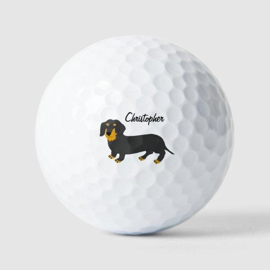 Dachshund ontwerp gepersonaliseerd golfballen (Voorkant)