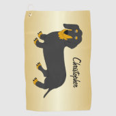 Dachshund ontwerp gepersonaliseerd golfhanddoek (Voorkant)