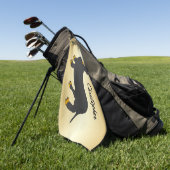 Dachshund ontwerp gepersonaliseerd golfhanddoek (Groen)