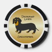 Dachshund ontwerp gepersonaliseerd poker chips (Voorkant)