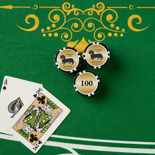 Dachshund ontwerp gepersonaliseerd poker chips (Pokertafel (Stack))
